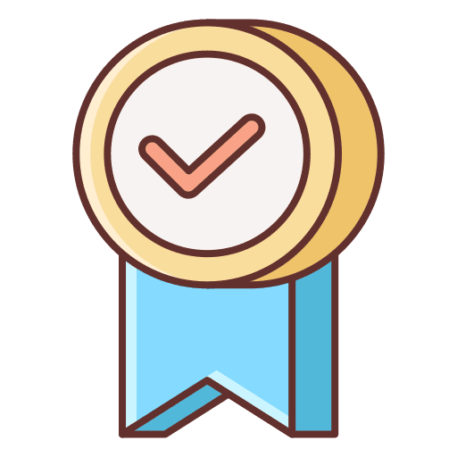 Credibility ribbon security medal icon