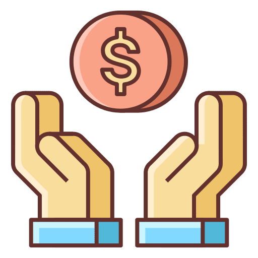 Creator economy hands dollar icon