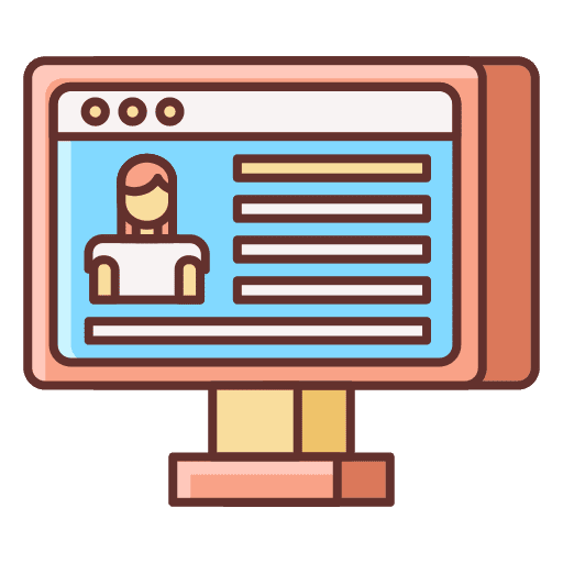 Blogger computer woman people icon