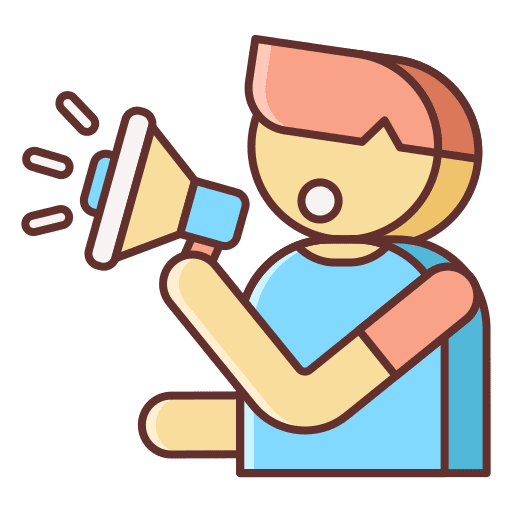 Influencer marketing megaphone speech bubble icon