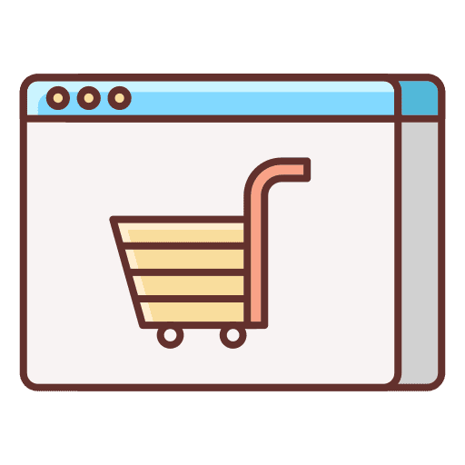 Online shopping ecommerce shopping cart monitor icon