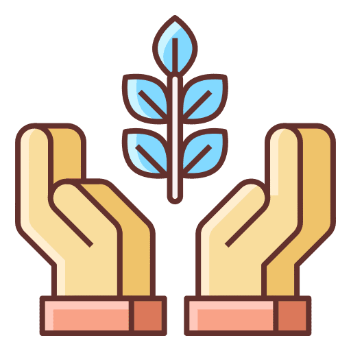 Organic hands and gestures leaves organic icon