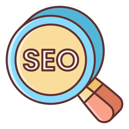 Seo loupe seo and web search icon