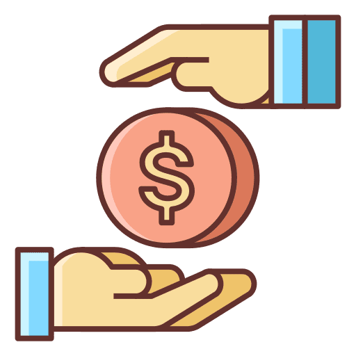 Sponsorship hands influencer coin icon