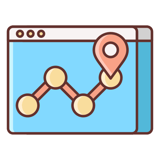 Link screen magnifying glass seo and web icon