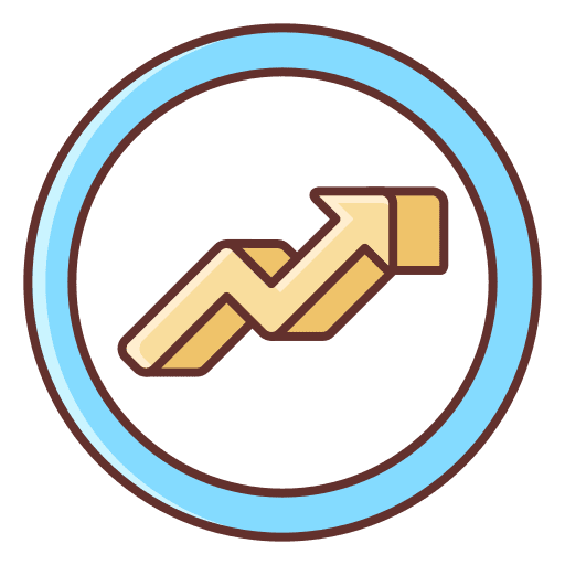 Trend graph seo and web directions icon