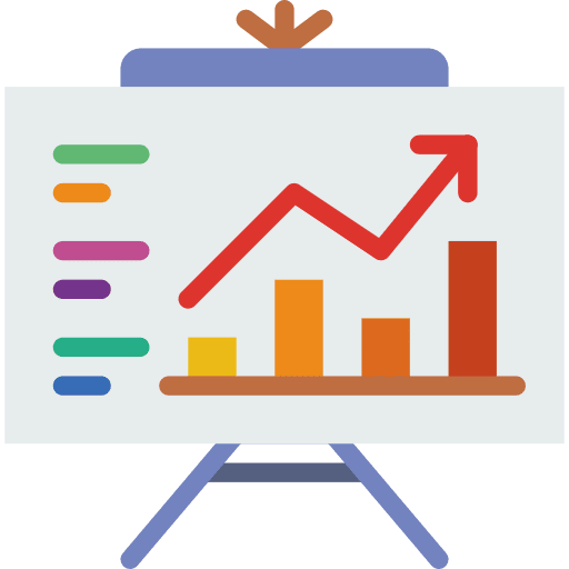 Analytics statistics presentation arrows icon