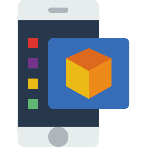 Blockchain business and finance cellphone block icon