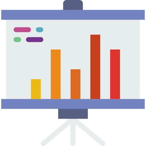 Presentation chart projection screen presentation icon