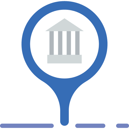 Bank signs pin map pointer icon