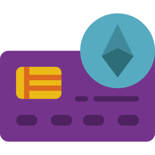 Credit card business and finance cryptocurrency payment method icon