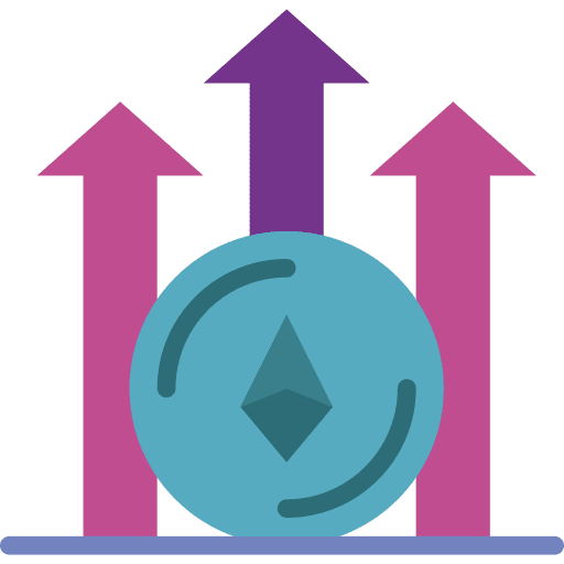 Ethereum bar chart growth report icon