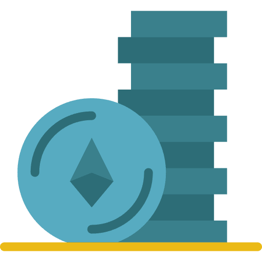 Ethereum coins business and finance currency icon