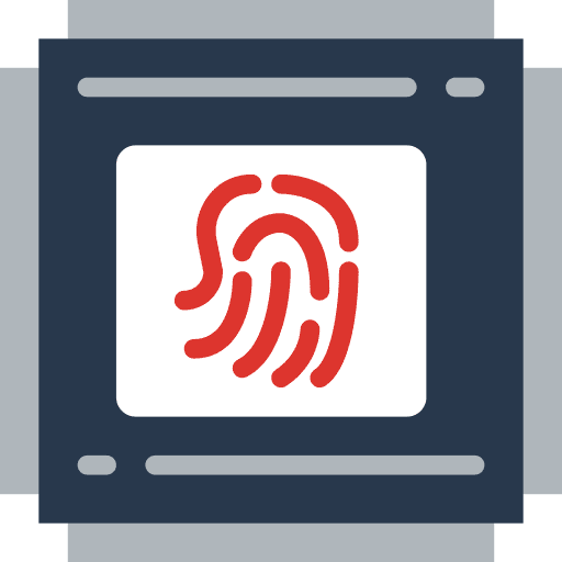 Fingerprint finger tools and utensils electronics icon