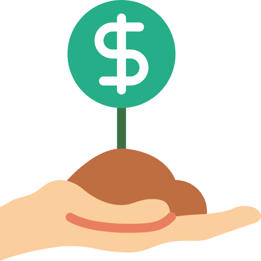 Growth bank growth currency icon