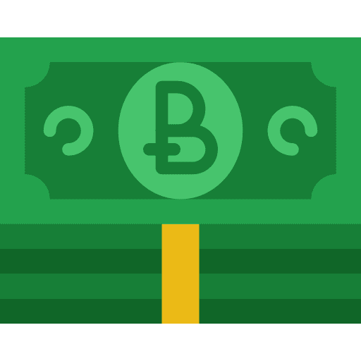 Bitcoin paper notes bills icon