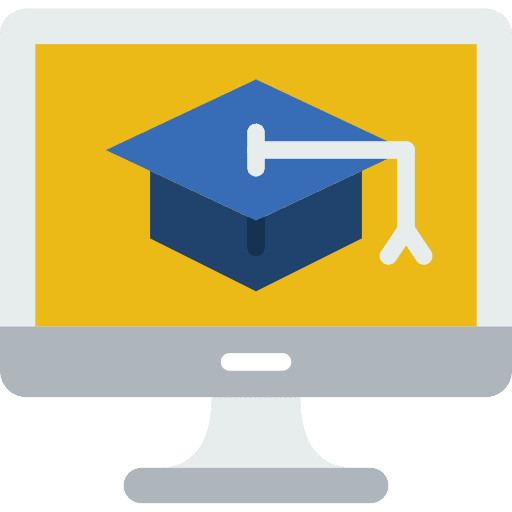 Online course virtual education mortarboard course icon