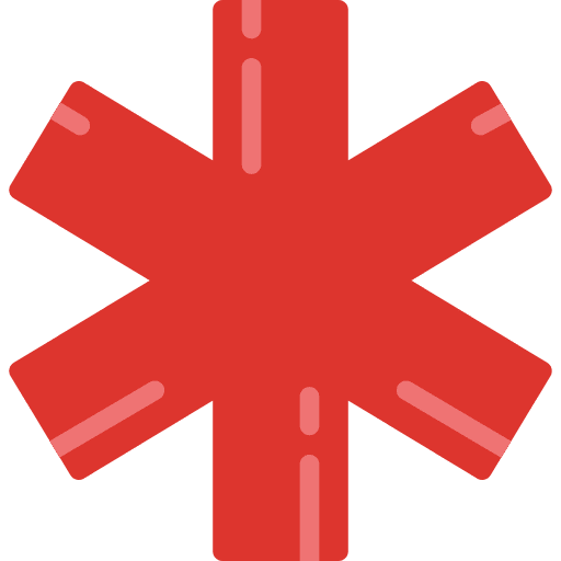Ambulance shapes asterisk required icon