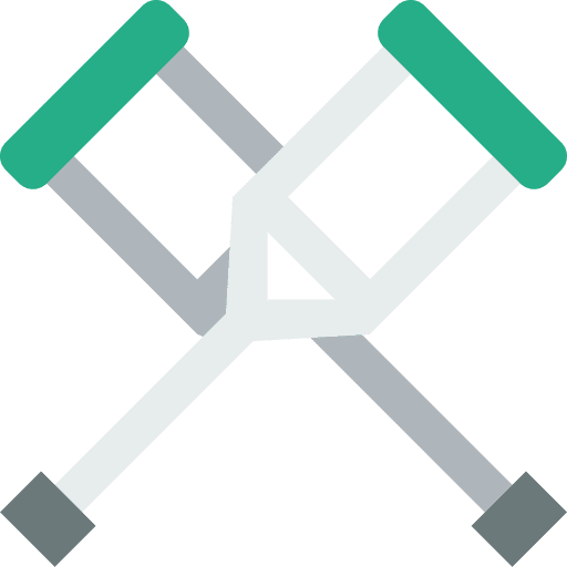 Crutches help amputation disability icon