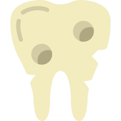 Broken tooth dentist healthcare and medical broken tooth icon