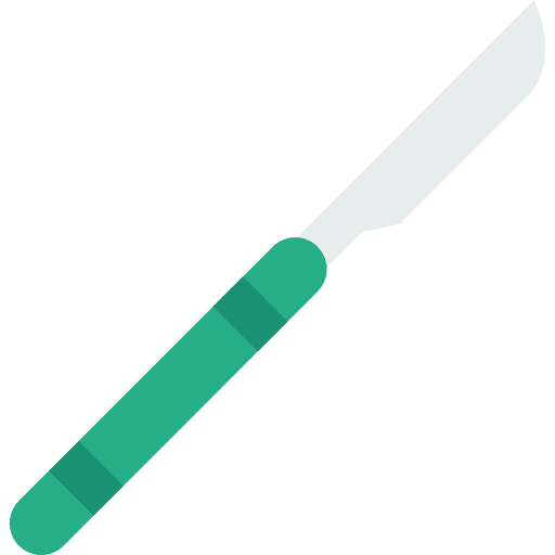 Scalpel tools and utensils medical surgery icon
