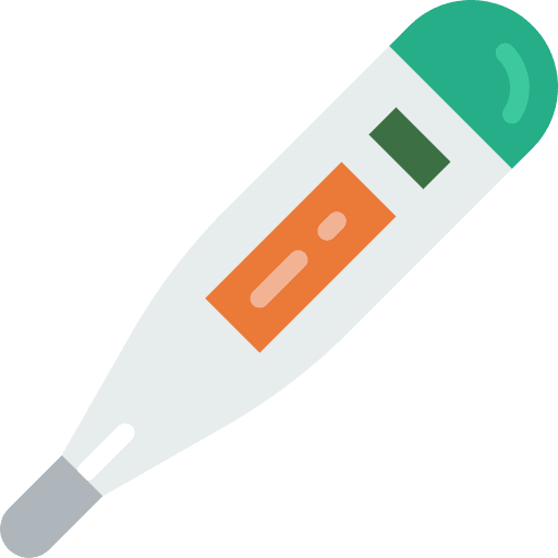 Thermometer fever celsius digital icon
