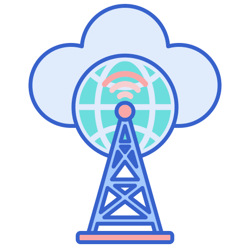 Isp isp internet cloud icon