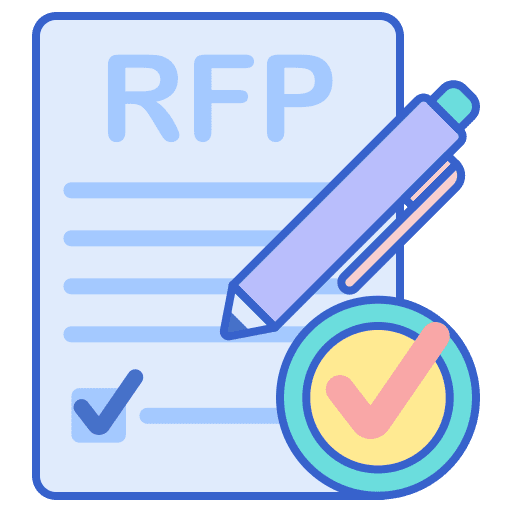 Request for proposal file request for proposal files and folders icon