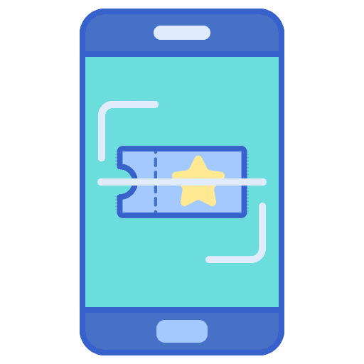 Ticket scanning star ticket scan icon