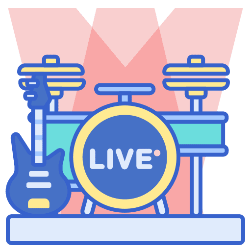 Band music and multimedia drum concert icon