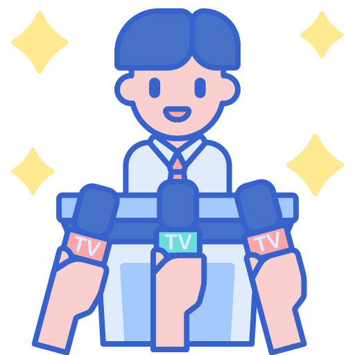 Press conference public speaking press conference communications icon