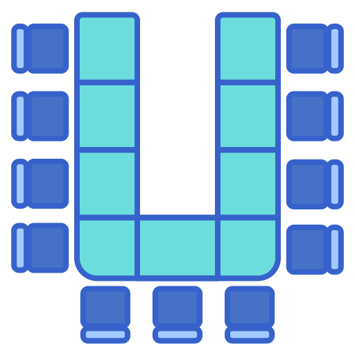 Seating meeting conference room u shape icon