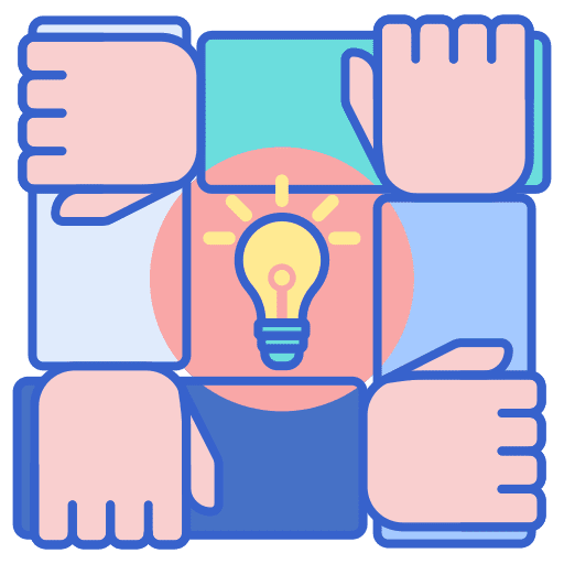 Team building help team building hands and gestures icon