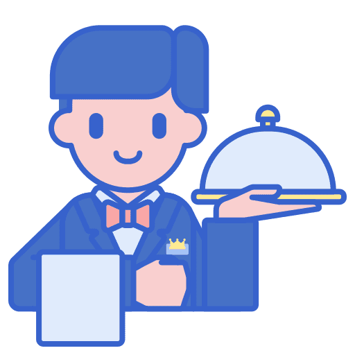 Banquet chef bow tie food tray icon