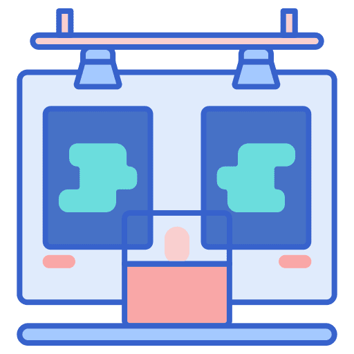 Exhibition presentation whiteboard exhibition icon