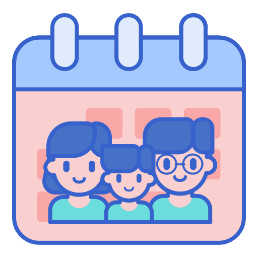 Family child time and date father icon