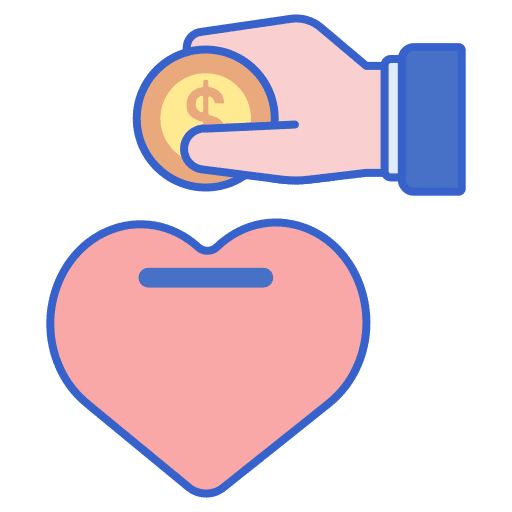 Fundraiser provide hands and gestures give icon