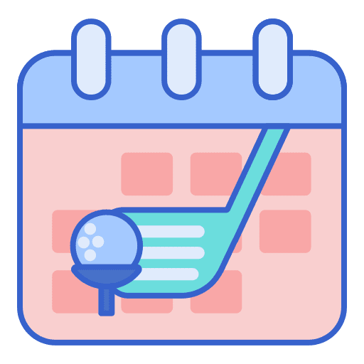 Golf event golf time and date day icon
