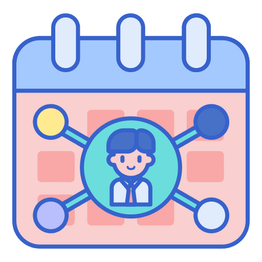 Networking business and finance calendar employee icon