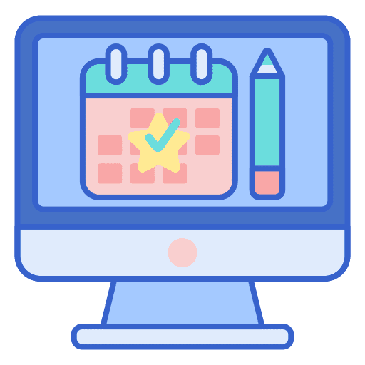 Online registration birthday and party calendar reservation icon