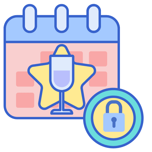 Private event lock star private event icon