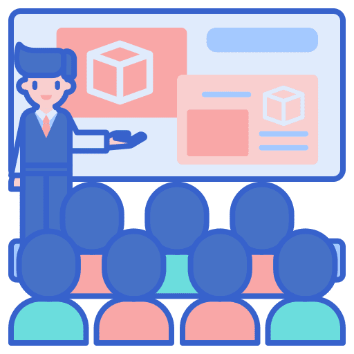 Session business and finance meeting employees icon