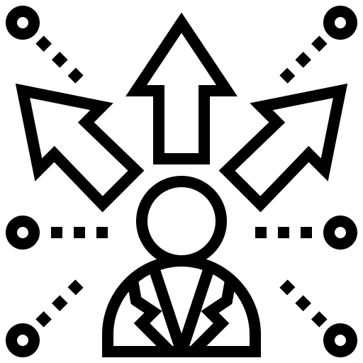 Opportunity solution arrows business icon