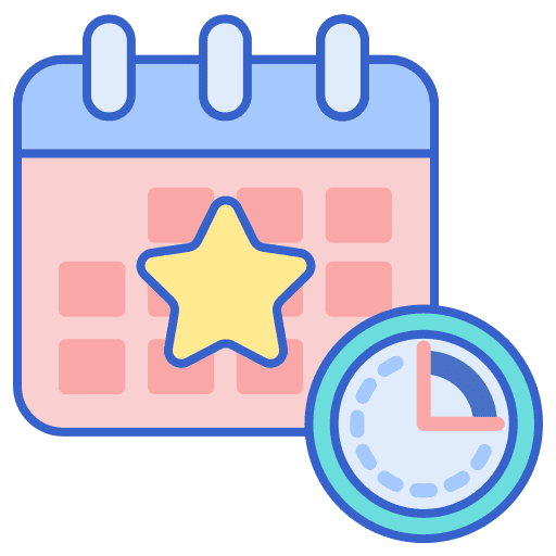 Schedule clock calendar time and date icon