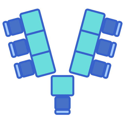 Seating meeting v shape seating icon