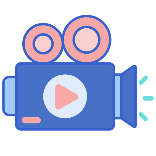 Videography play button recording music and multimedia icon