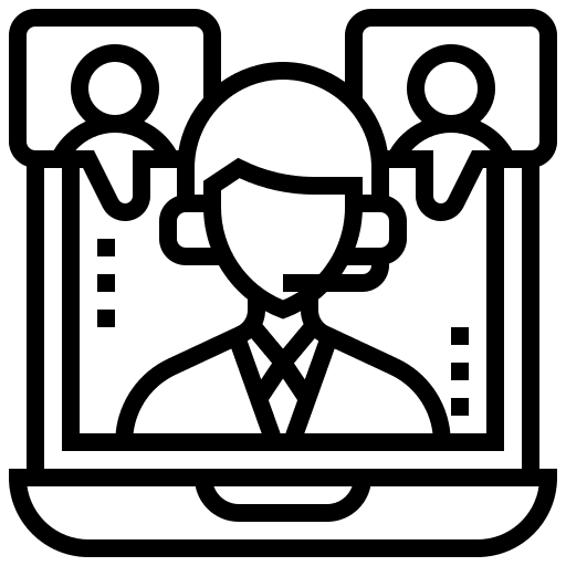 Consumer information contact laptop icon