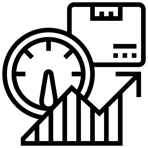 High performance order shipping and delivery clock icon