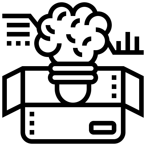 Creative thinking brainstorm brain icon