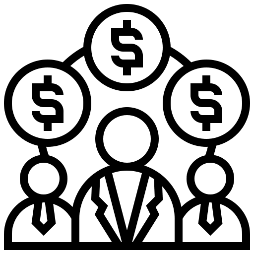 Resource dollar teamwork marketing icon